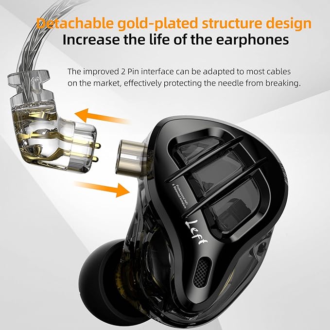 KZ ZAR in-Ear Monitor 7BA+1DD Hybrid 8 Drivers Gaming Earbuds HiFi Bass Noise - Image 5