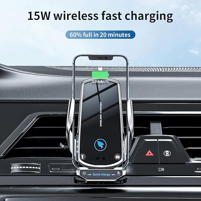 Wireless Car Charger Mount Automotive Electric Induction 15W Fast Charging Auto - Image 5
