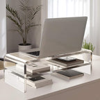 Egchi Acrylic Monitor Stand, 2 Tiers Computer Monitor Riser, Computer - Image 4