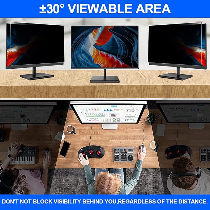 Computer Privacy Screen Filter 22 Hanging Monitor Privacy Screen Protector - Image 3