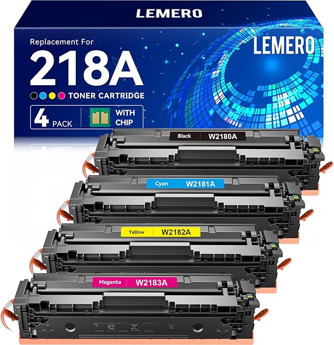 LEMERO 218A Toner Cartridges 4 Pack 218X Compatible Replacement by LEMERO