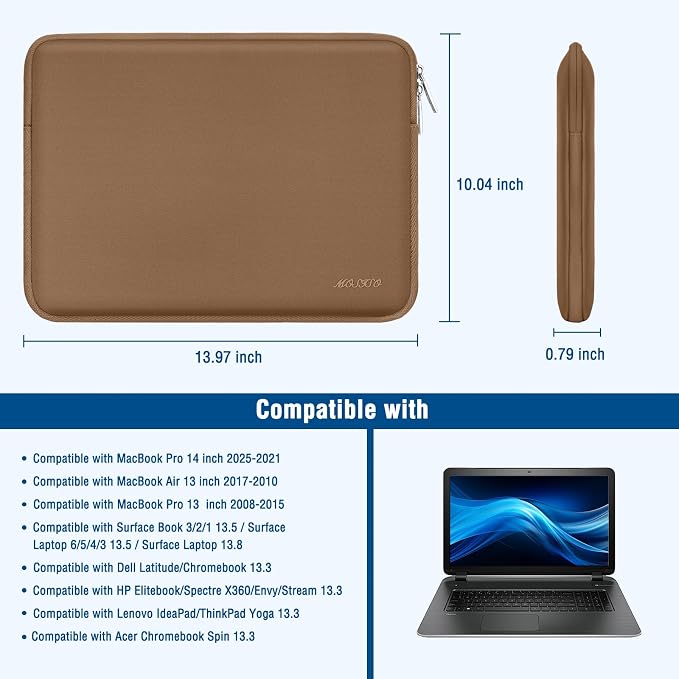 MOSISO Laptop Case 13.3 inch, 13-13.3 inch Laptop Sleeve Bag Compatible - Image 8