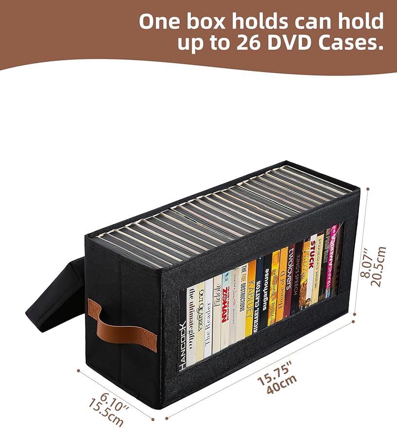 4 Packs DVD Storage Box with Visible Window, Dustproof DVD Case Holder - Image 2