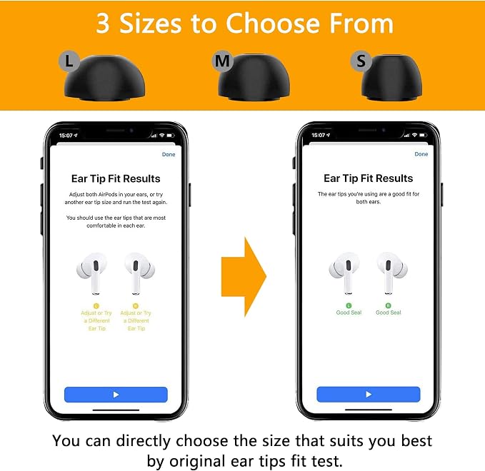 Airpod Pro Ear Tip Memory Foam & Silicone Hybrid Ear Tips, Perfect Noise - Image 5