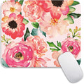 Square Mouse Pad Pink Watercolor Flower, Personalized Premium-Textured Custom by Armanza