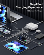 480W USB C Charger Block, Rocoren 10-Ports USB C Charging Station - Image 4