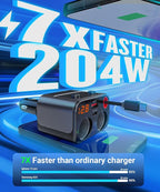 180W Retractable Car Charger Cigarette Lighter Splitter, 5 in 1 USB Fast Car - Image 8