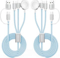 2Pack Blue-Travel Essentials 3 in 2 USB C Cable by ChargeBeyondPowerWithin