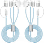 2Pack Blue-Travel Essentials 3 in 2 USB C Cable by ChargeBeyondPowerWithin