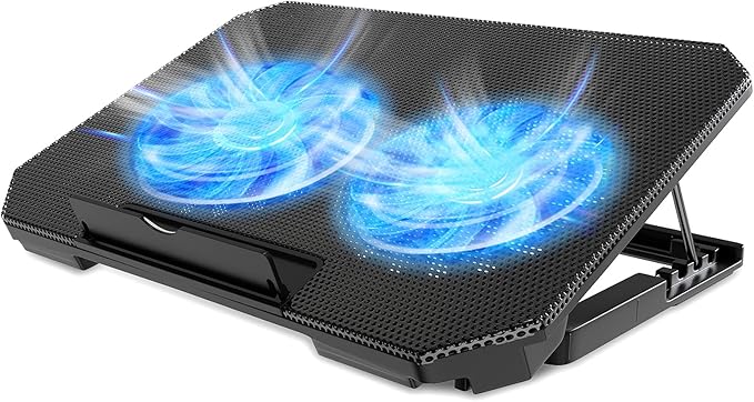 LIENS Laptop Cooling Pad with Adjustable Height Two 5.1 Inches Fan 2 USB Ports by LIENS