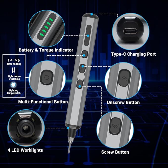 Mini Electric Screwdriver Set for Phone Watch Electronics PC Glasses - Image 3