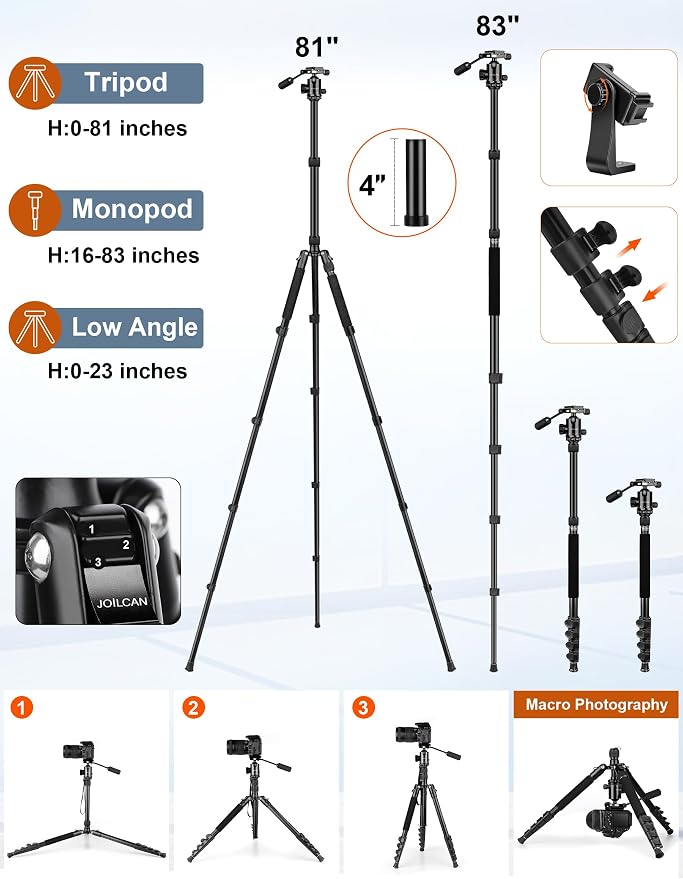 JOILCAN Camera Tripod, Heavy Duty Tripod - Image 5
