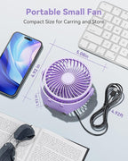 USB Desk Fan, 5 Inch Mini Portable, 3 Speeds Strong Airflow Personal Desktop - Image 6