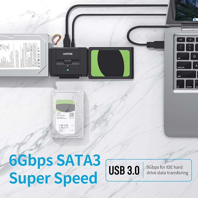 Unitek USB 3.0 to IDE and SATA Converter External Hard Drive Adapter Kit - Image 4