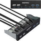USB2.0 + 3.0 Metal Front, 5.25 inch 19Pin Front Panel Adapter, 4 USB 3.0 Port by MZHOU