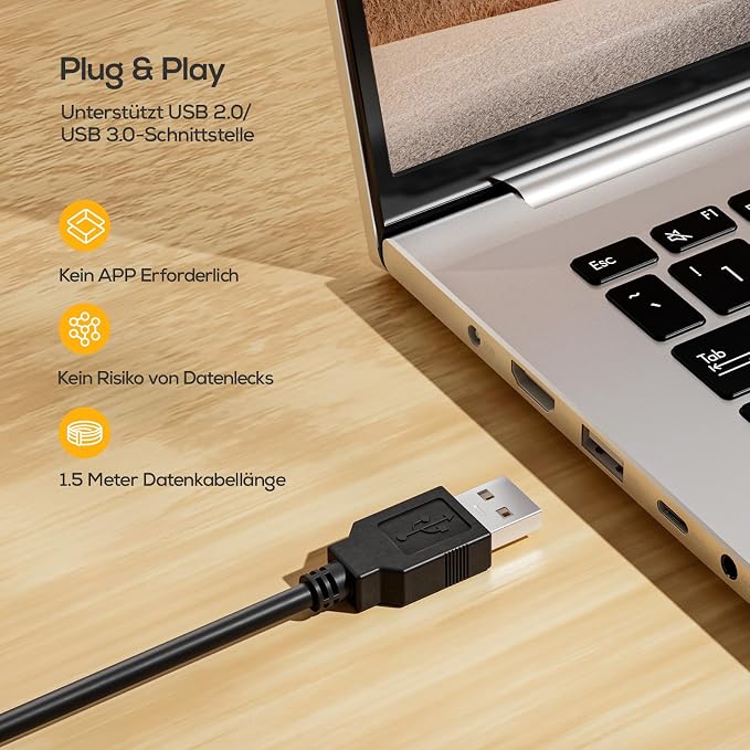Nulaxy USB Webcam with Microphone, HD 1080p Webcam with Privacy Cover - Image 9