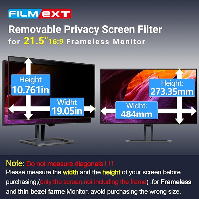 FILMEXT [2 Pack 21.5 Inch Computer Privacy Screen Filter - Image 6