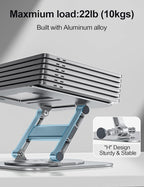 Laptop Stand, 360 Swivel Aluminum Computer Stand Ergonomic Laptop Riser - Image 5
