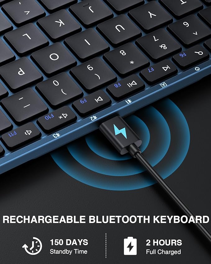 ProtoArc Foldable Bluetooth Keyboard, XK01 Full-Size Portable Wireless Keyboard - Image 7