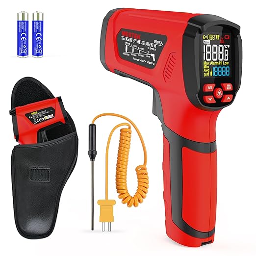 -40℉~2912℉ MESTEK Infrared Thermometer Temperature Gun, 50:1 Dual Laser High by MESTEK