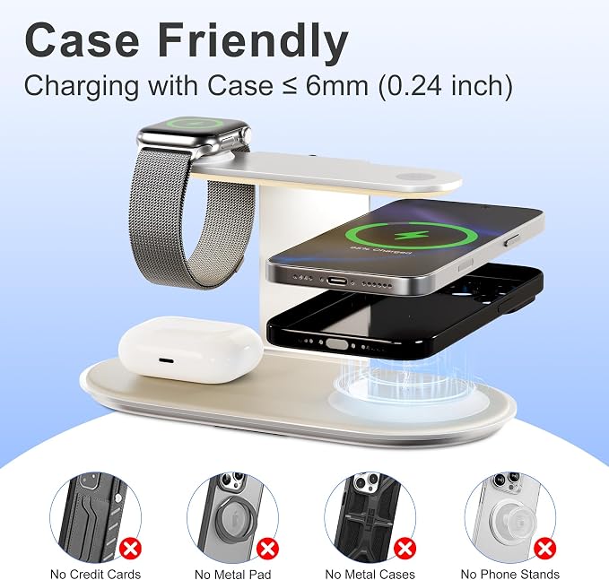 4-in-1 for Magsafe Wireless Charging: 15W Qi Magnetic Fast Charger Station Pad - Image 7