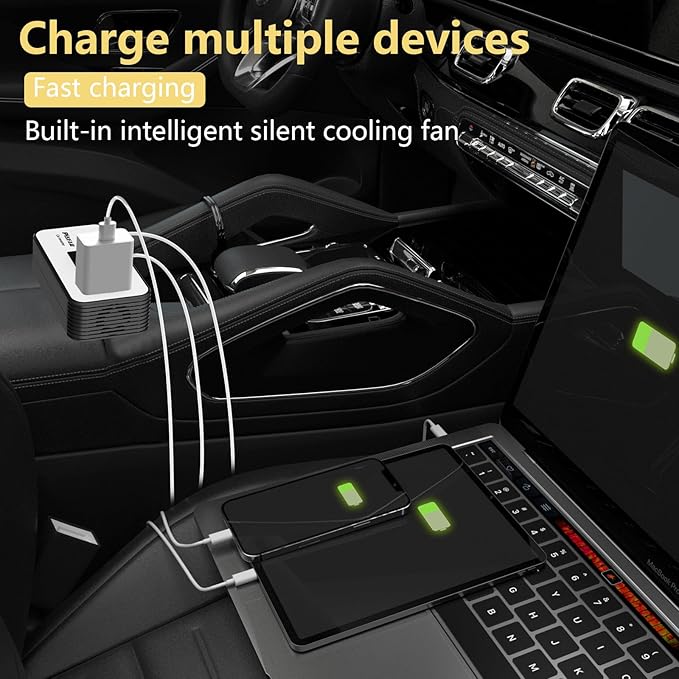 200W Car Power Inverter, PiSFAU DC 12V to 110V AC Car Plug Adapter Outlet - Image 2