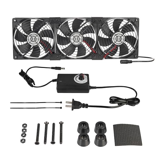 3X 120mm Computer Fan with AC Plug, AC 110V 120V 220V 240V Cabinet Cooling Fan by Neukniy