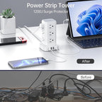 16.5FT Long Extension Cord, Power Strip Tower Surge Protector Power Strip - Image 3