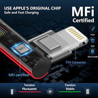 90 Degree USB C to Lightning Cable 10FT, iPhone Charger 3Pack Fast Charging - Image 3