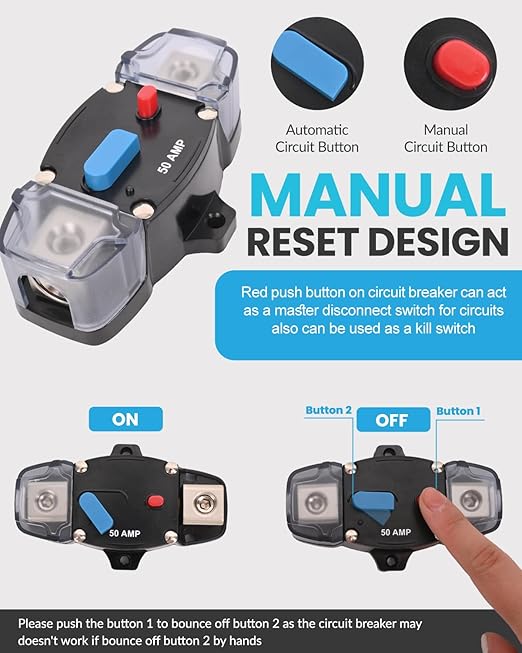 60A Resettable Circuit Breaker - 60 Amp Self Recovery - Image 3