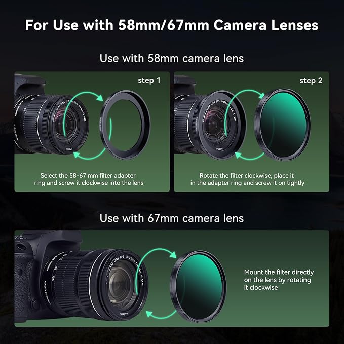 APEXEL CPL Filter 67mm Circular Polarizer Polarizing Filter - Image 9