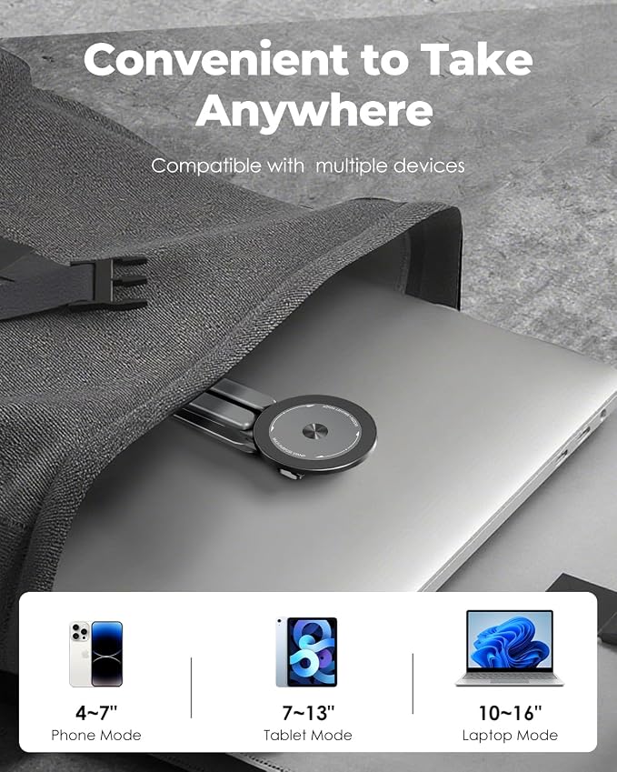 Viozon Magnetic Phone Holder Tripod, Portable Laptop Stand - Image 4