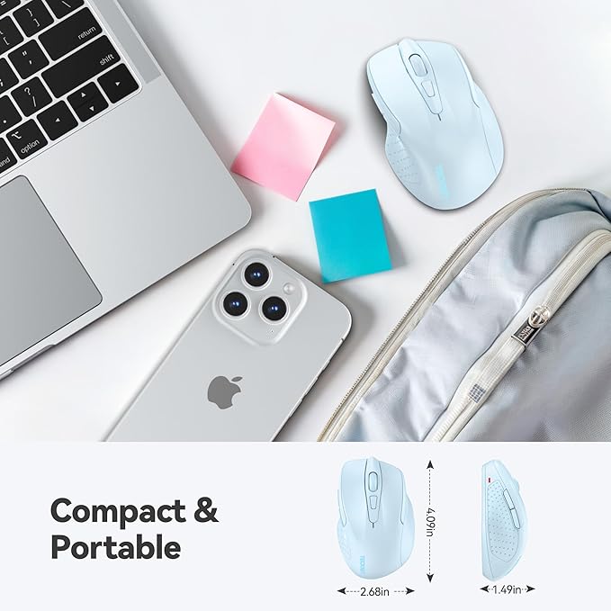 TECKNET Wireless Mouse, 2.4G Ergonomic Optical Mouse, Computer Mouse - Image 2