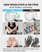 Inkless Portable Printer for Travel, 300DPI Wireless Thermal Printer Support - Image 3