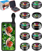 10 in 1 Cell Phone Camera Lens Kit, Wide Angle Lens & Macro Lens+Fisheye by MIAOLAB