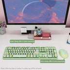 Green Wireless Keyboard and Mouse, KOOTOP Cute Green Colorful Keyboard and Mouse - Image 3
