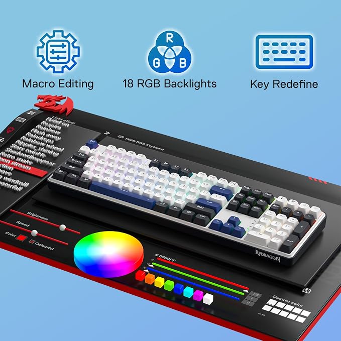 Redragon K689 Wired Gasket RGB Gaming Keyboard, 108 Keys Mechanical Keyboard - Image 9