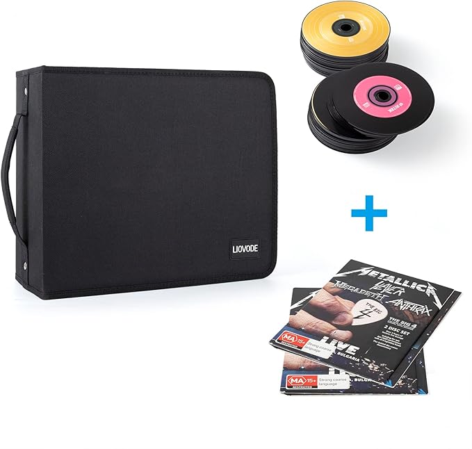 LIOVODE DVD Case 200 DVDs and 100 Booklets Capacity, CD/Blu-ray Storage Binder - Image 3