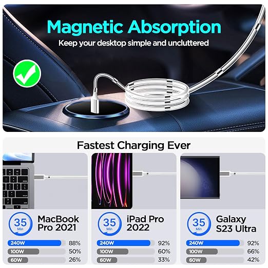 AICase Magnetic Charging Cable, Type C to Type C Super Organized Charging - Image 7