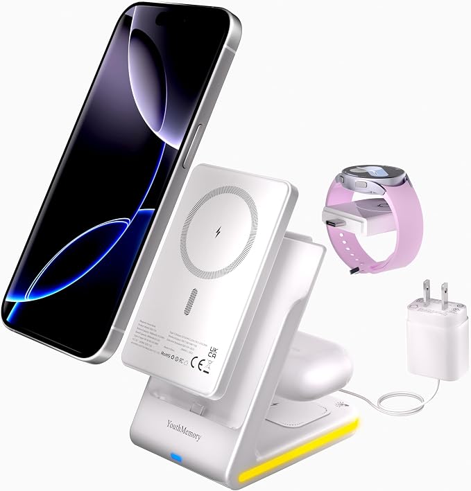 Wireless Charger 5 in 1 Magnetic Charging Station Stand by YouthMemory