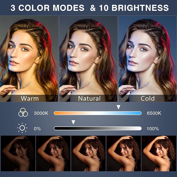 Desk Ring Light with Stand, 10.5'' Selfie Phone Light - Image 4