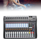 12 Channel Audio Mixer, DJ Soundboard Sound Mixer Console - Image 2