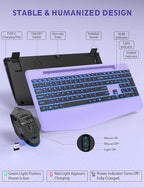 Wireless Keyboard and Mouse Backlits, Wrist Rest, LED Mouse, Rechargeable - Image 8