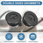 uxcell 4Pcs Cable Cord Grommet, 13/16" Rubber Desk Grommets Wire Pass Through - Image 3