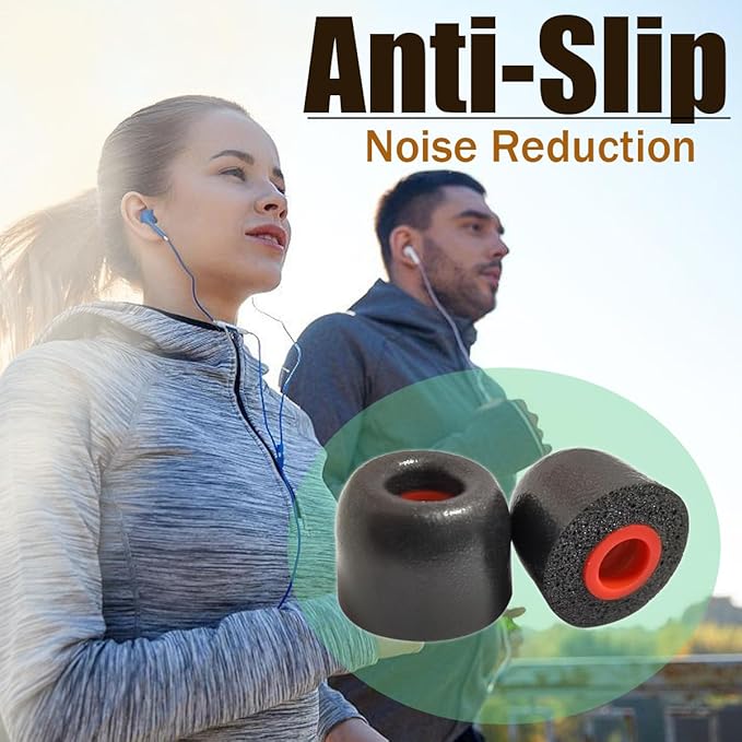 Memory Foam Ear Tips Replacement Earbuds Tips Noise Reduction Anti-Slip fit - Image 4
