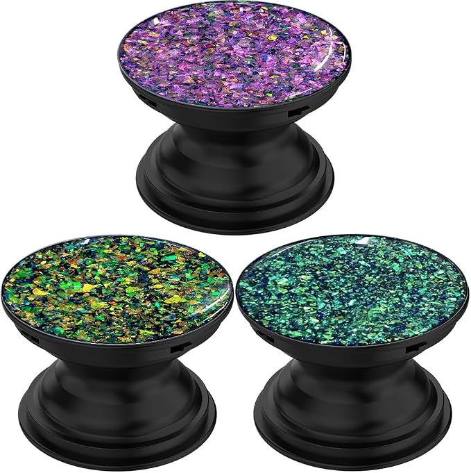 3 Pack Fashionable Clear Glitter Expandible Collapsible Moblile Phone Grip by HighQualityFlagship