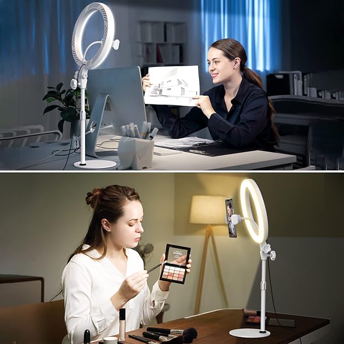 Desktop Ring Light with Stand and Phone Holder, Zoom Lighting - Image 3
