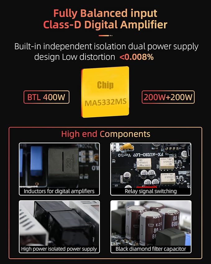 FX-Audio- L07 Stereo Audio Amplifier 200W x2 MA5332MS 2 Channel Class D Power - Image 9