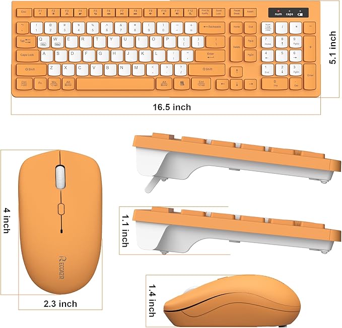 Wireless Keyboard and Mouse Combo, Full-Sized Wireless Keyboard and Adjustable - Image 9