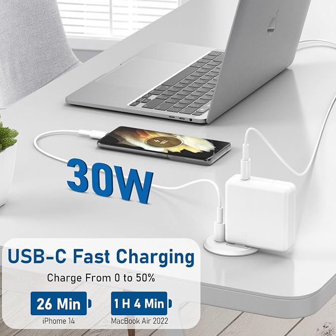 Desktop Power Grommet 2 Inch Hole, PD 30W USB C Fast Charging Station, Recessed - Image 2